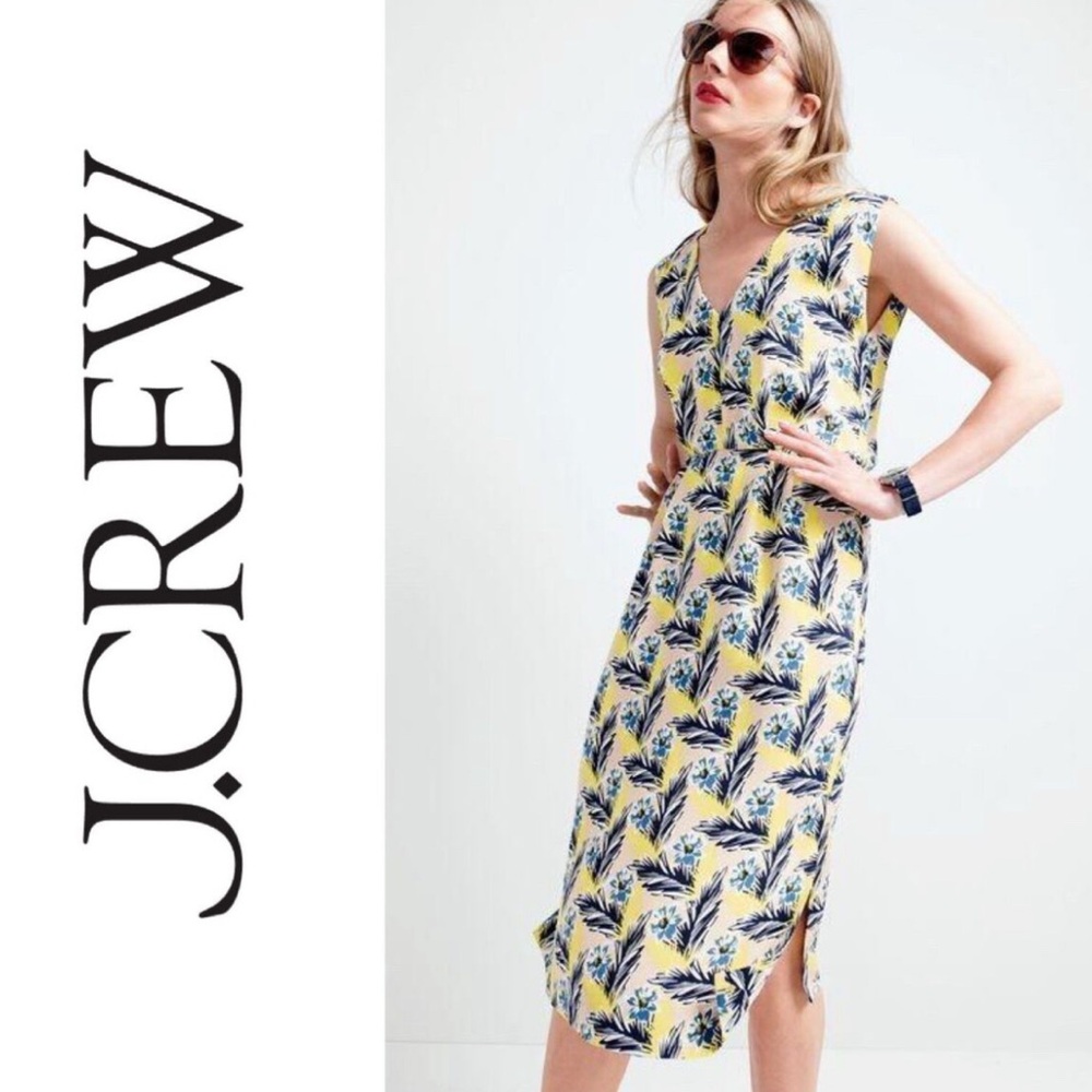 J Crew print silk dress